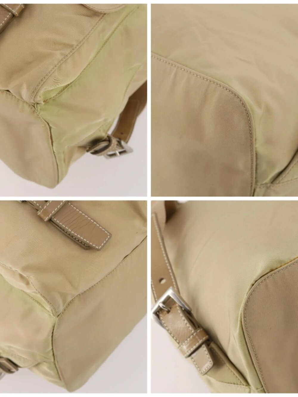 PRADA Backpack Nylon Beige Silver - Picture 14 of 16